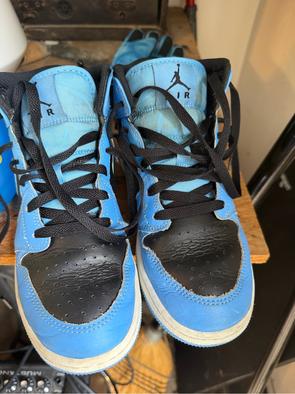 Jordan Kids Blue and Black High-Top Sneakers